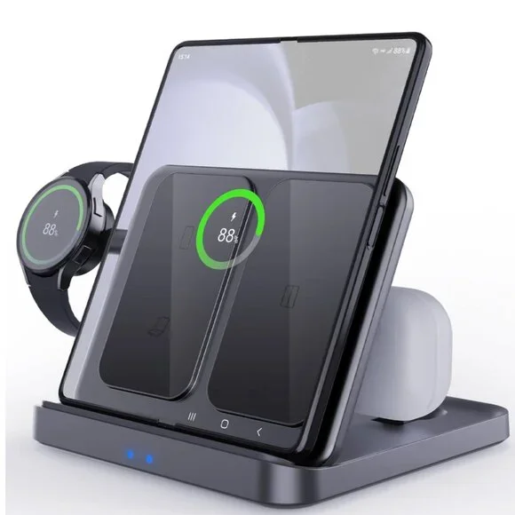 3 In 1 Foldable Wireless Fast Charger Stand - Picture 3 of 10